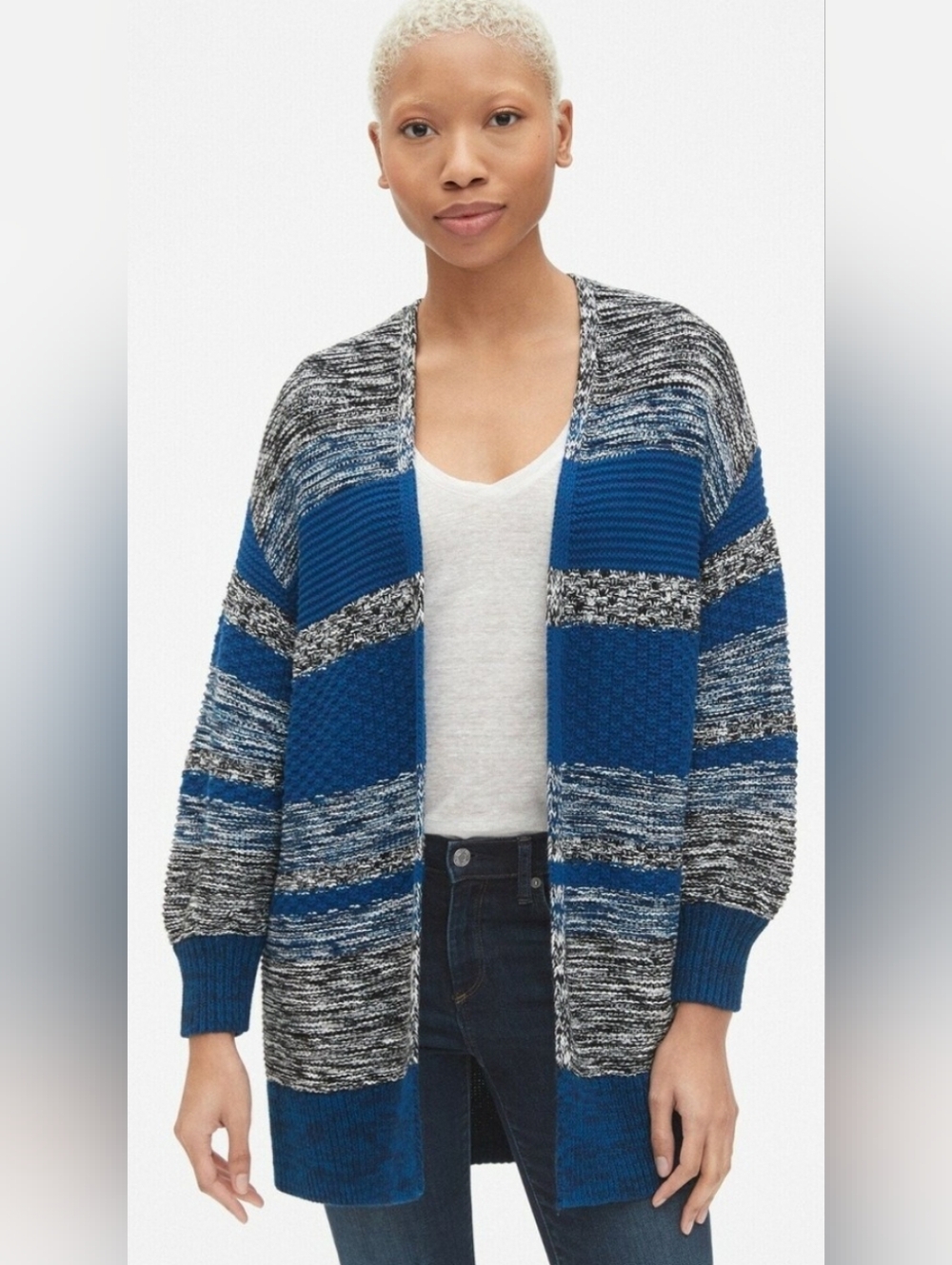GAP 💙 Mix-knit Cocoon Cardigan Sweater 🖤 Size Small